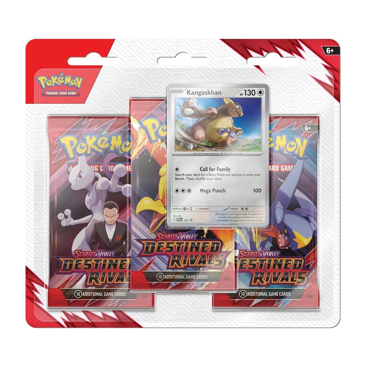 Pokémon TCG: Scarlet & Violet-Destined Rivals 3 Booster Packs & Kangaskhan Promo Card