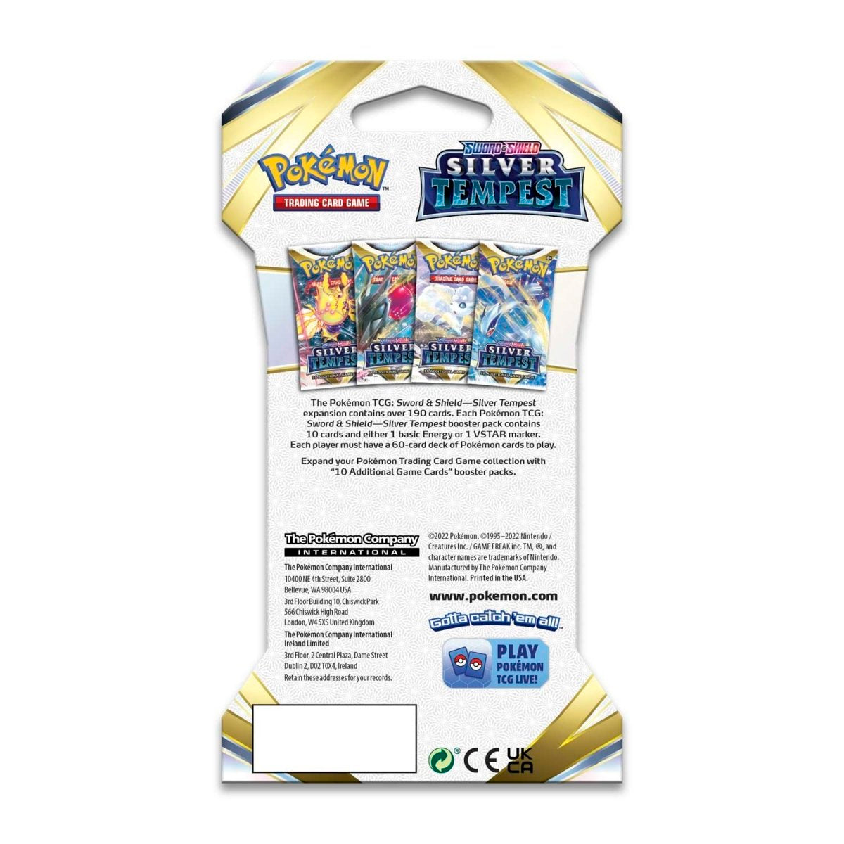 Pokémon TCG: Sword & Shield-Silver Tempest Sleeved Booster Pack (10 Cards)