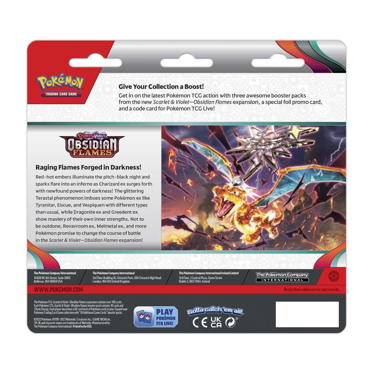 Pokémon TCG: Scarlet & Violet-Obsidian Flames 3 Booster Packs & Greavard Promo Card