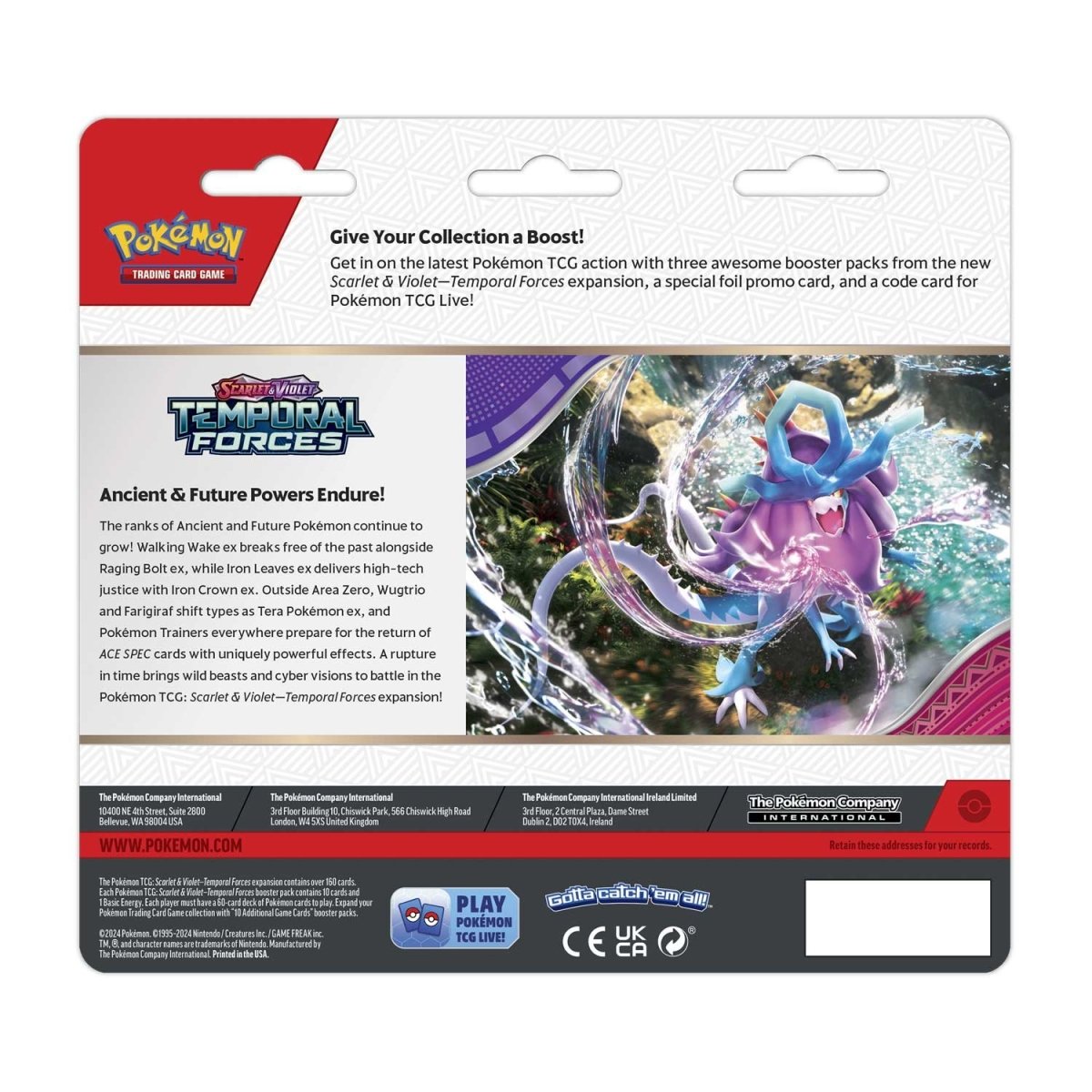 Pokémon TCG: Scarlet & Violet-Temporal Forces 3 Booster Packs & Cleffa Promo Card