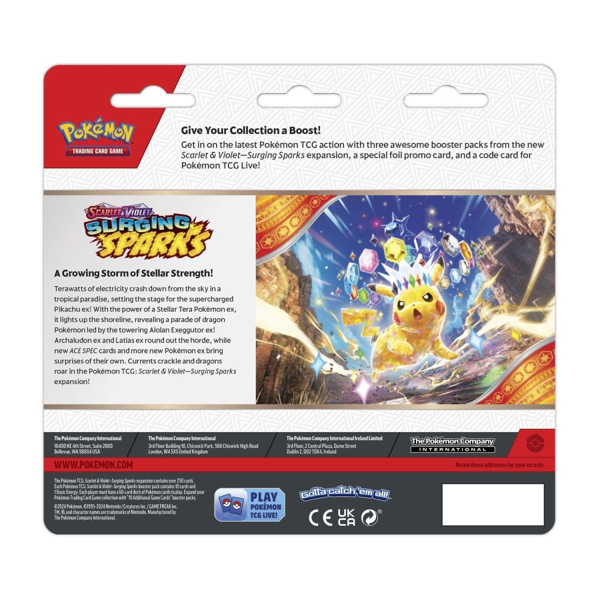 Pokémon TCG: Scarlet & Violet-Surging Sparks 3 Booster Packs & Zapdos Promo Card