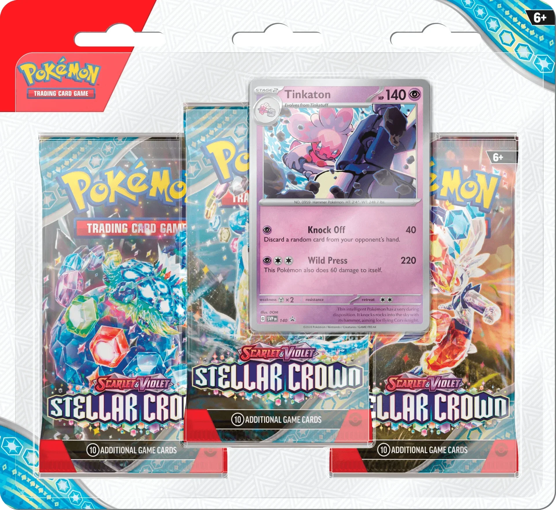 Pokemon TCG: Scarlet & Violet - Stellar Crown 3-Pack Blister Tinkaton